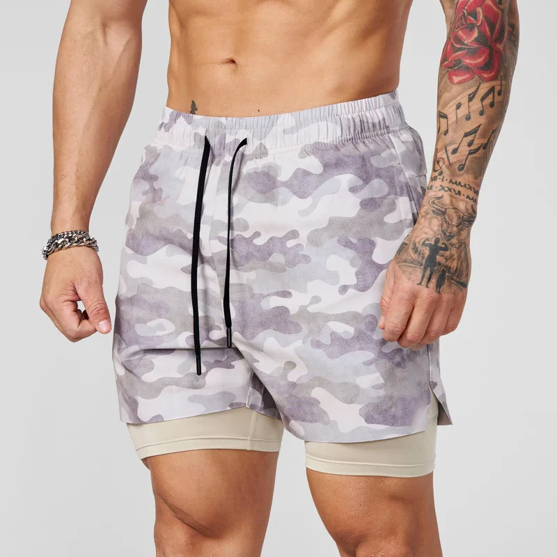 Gym Shorts Men Running Shorts with Liner Pockets Quick Dry Lightweight Workout Men's Breathable Athletic Sport Shorts Summer New