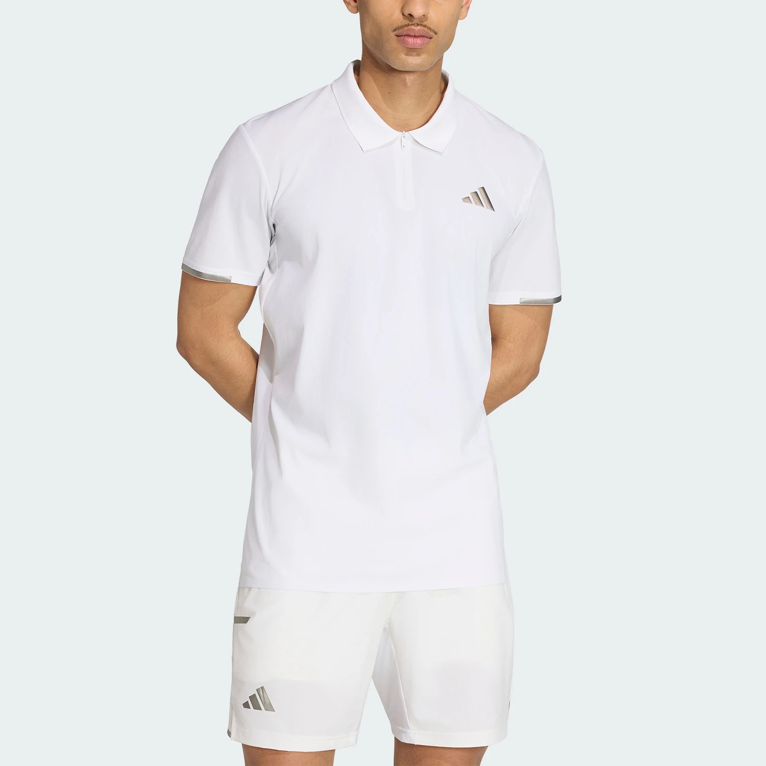 Adidas genuine men's sports half zipper lapel short sleeved polo shirt KF5004