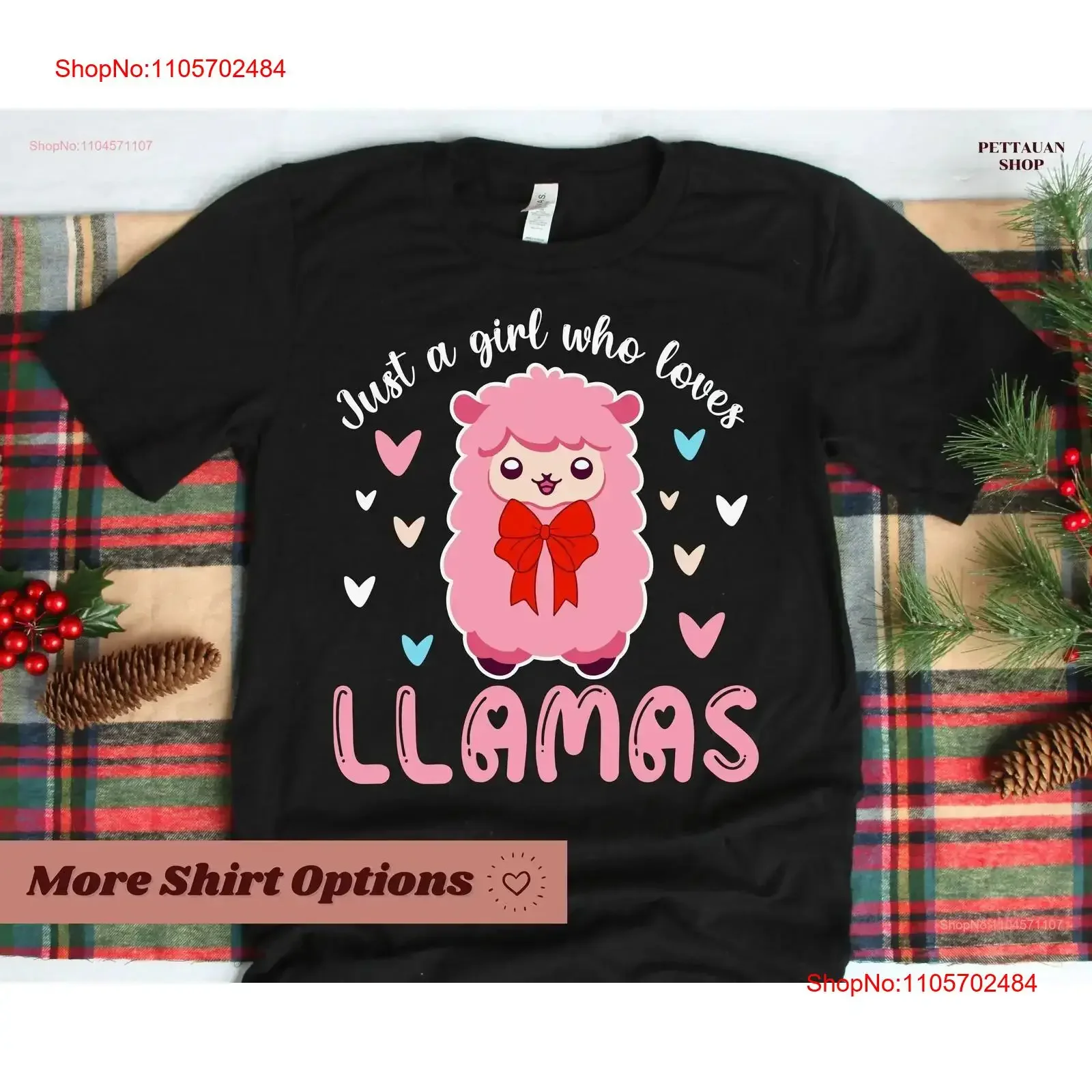 Cute Llama Just a Girl Who Loves Llamas T Shirt Lovely Squad Pretty Lover Pink Lovers SweaT s vintage Washed Casual Versatile