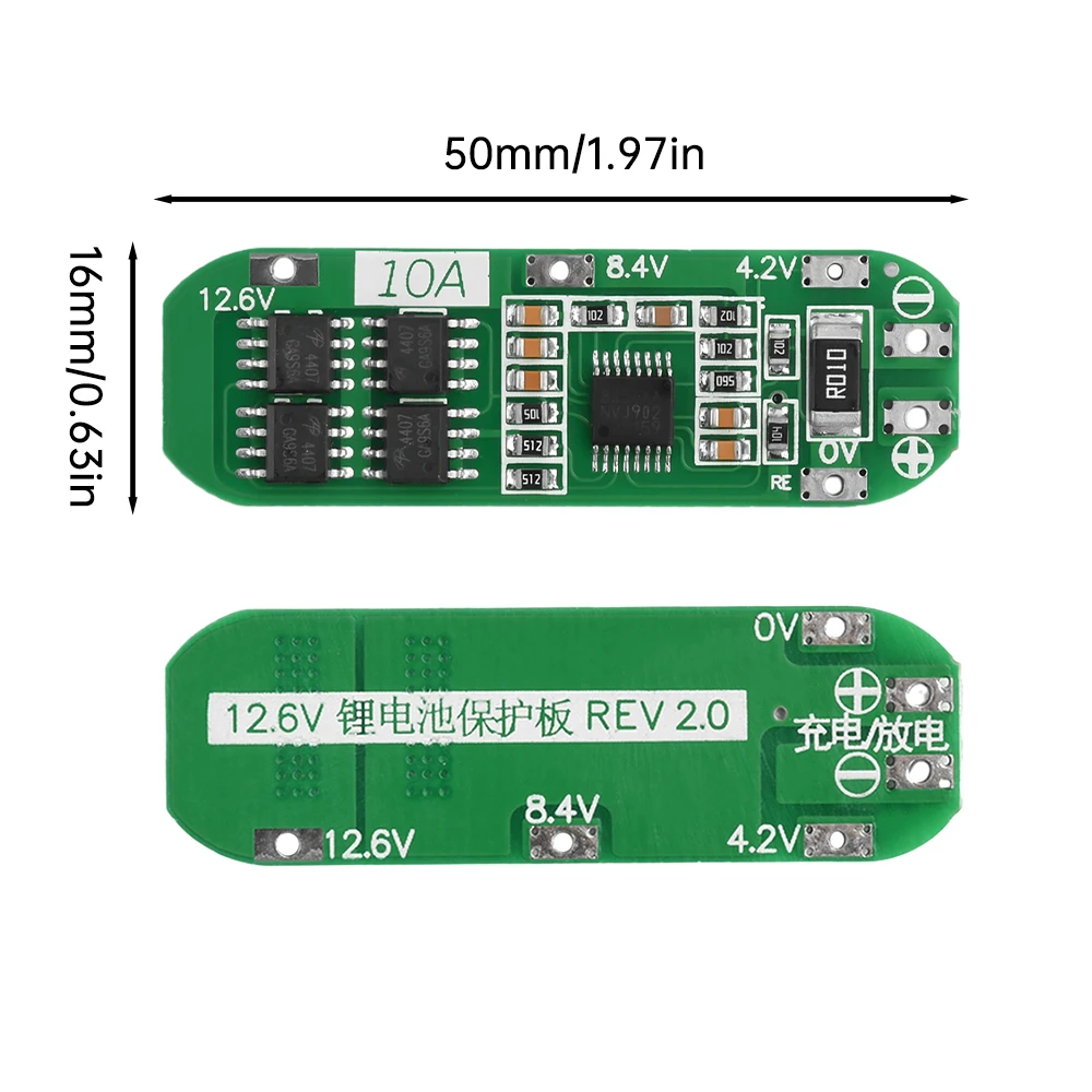 3S 10A 20A 리튬 이온 리튬 배터리 18650 충전기 보호 보드 PCB BMS 11.1V 12V 12.6V 셀 충전 보호 모듈