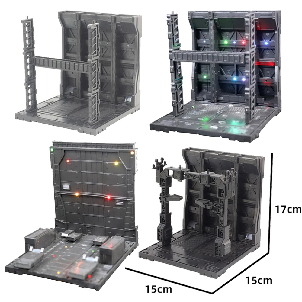 Anime Assembling Model RG MG PG Free Combination Frontline Bases Gnaku Maintenance Cabin Nest Display Rack Platform with Light