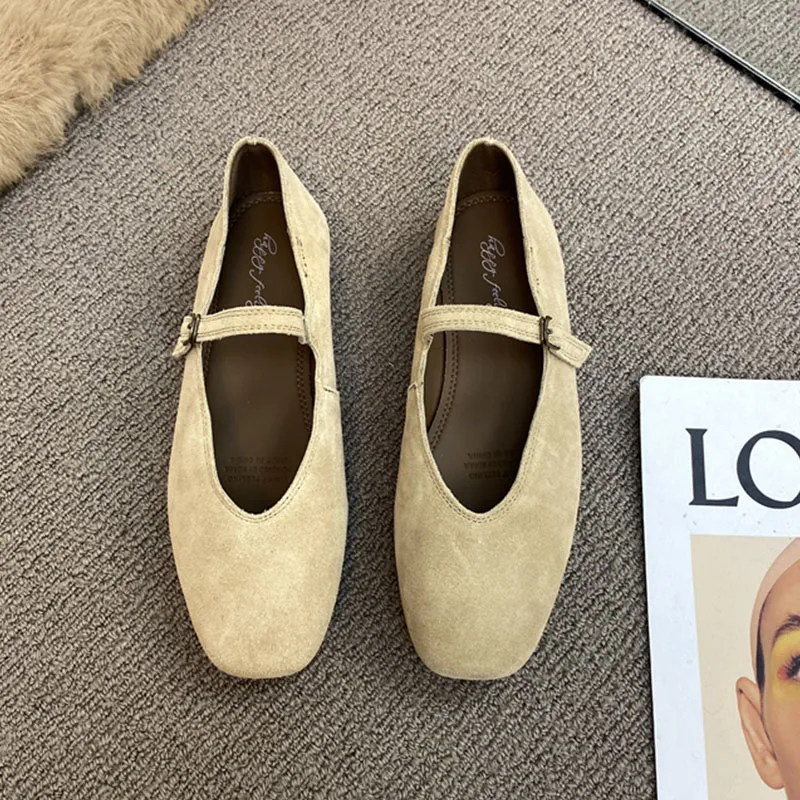 2024 Brand New Women Flats Round Toe Shallow Slip On Ladies Casual Ballet Shoes Soft Real Leather Eelgant Dress Shoes Size 40