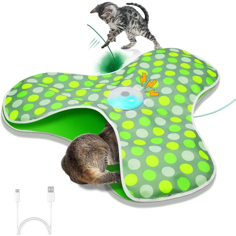 

Interactive Cat Toy, Automatic Cat Toys for Indoor Cats, Hide and Seek Cat Toy with Motion Activated