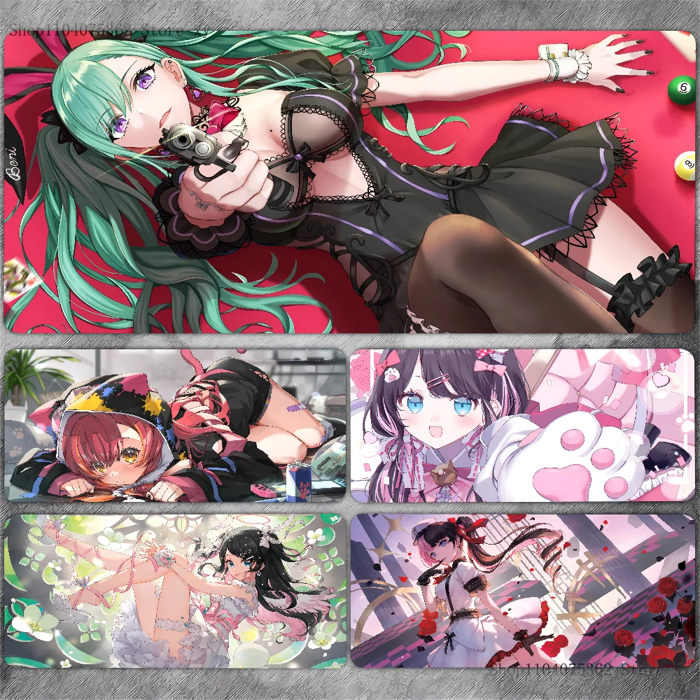 Anime Girl VTuber VSPO Mousepad Large Keyboard Desk Mat Gaming Mouse Pad LockEdge Non-slip Mat