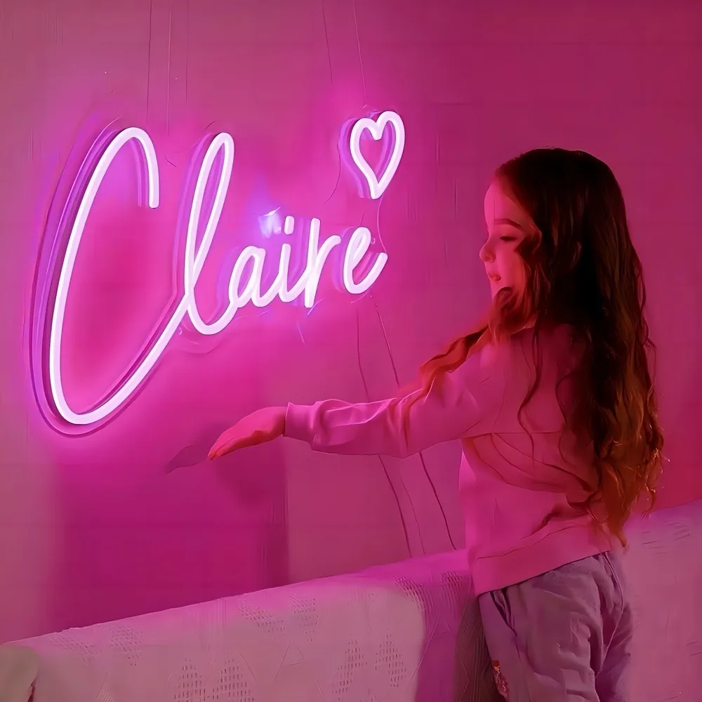 사용자 정의 LED 네온 사인 USB 전원 이름 로그인 파티를위한 결혼식 생일을위한 개인화 된 벽 장식 할로윈 크리스마스 선물