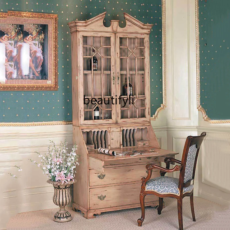 American furniture side cabinets, vintage lockers, Mediterranean painted antique foyer entrance cabinet