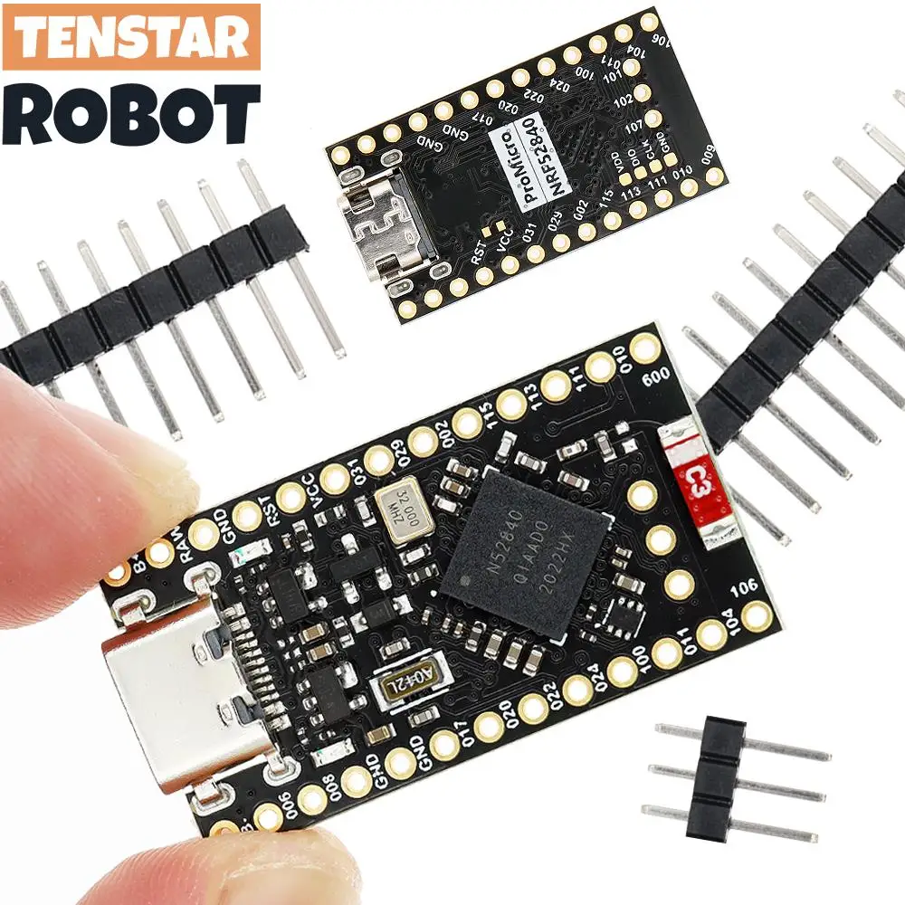 TENSTAR NRF52840 Development Board Compatible With Nice!Nano V2.0 Bluetooth Charging Management Pro Micro NRF52840