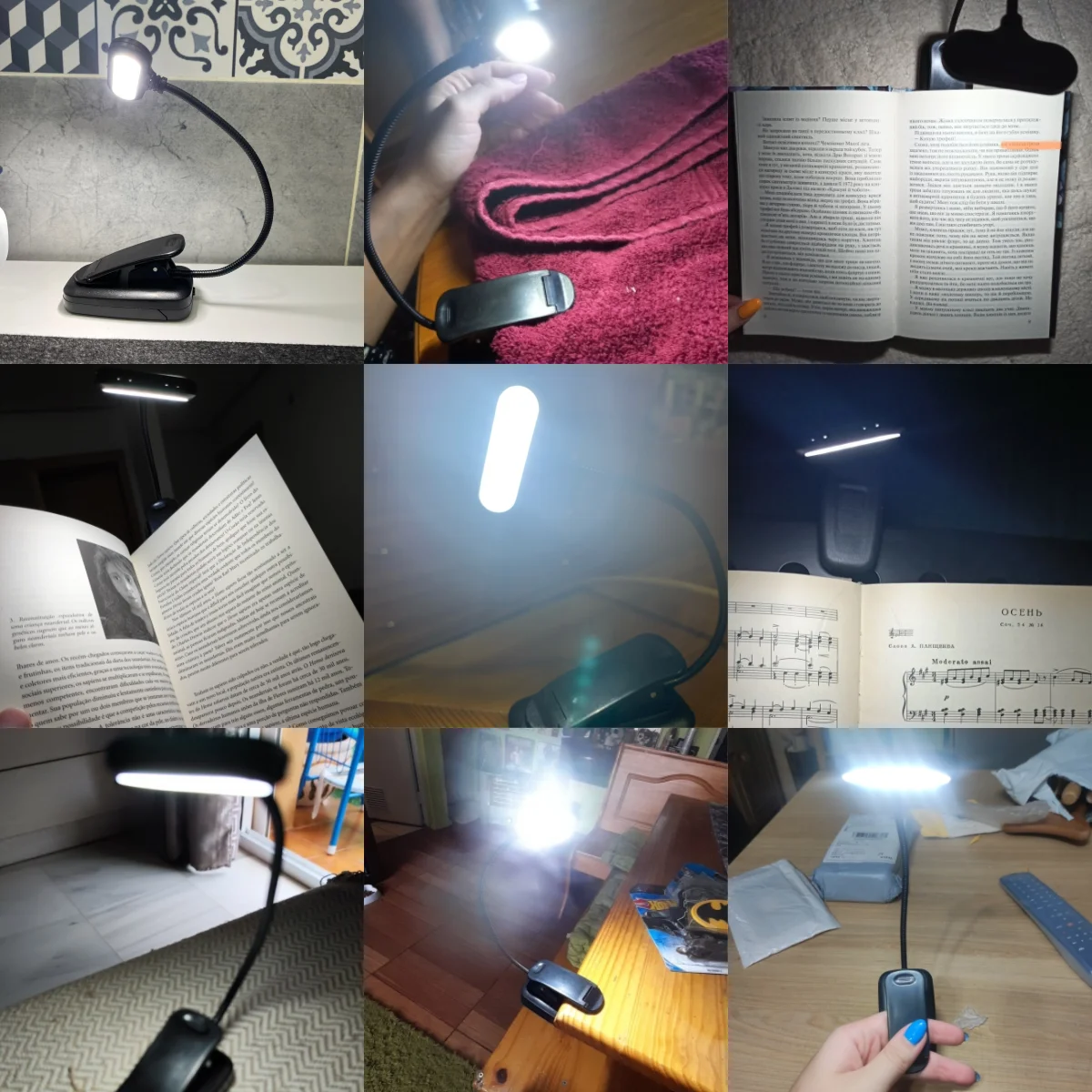 LED Eye Protection Book Night Light Adjustable Mini Clip-On Study Desk Lamp  Battery Powered Flexible for Travel Bedroom Reading