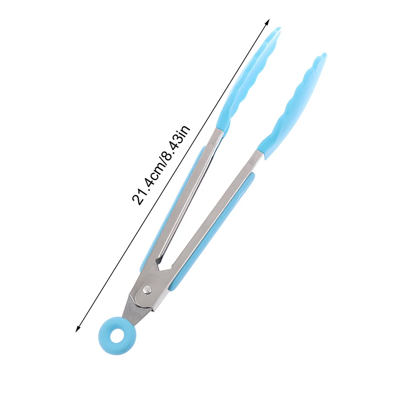 1 Pc 7inch Stainless Steel Food Clip BBQ Grill Steak Food Clip Non-slip Handle Bread Tong Party Kitchen Cooking Accessories
