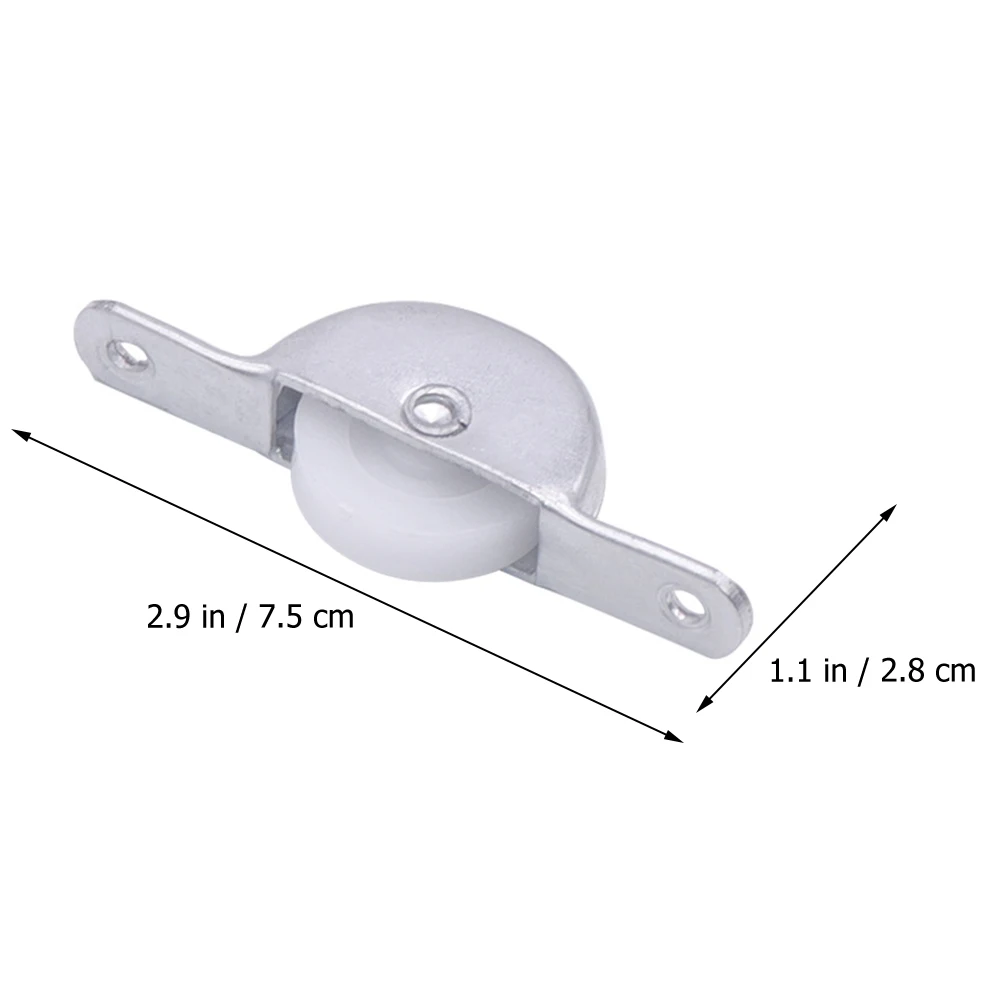 

10 Pcs Home Accessories Plastic Wheels Wooden Door Closet Roller Track Pulleys Sliding Wardrobe Window Silver for