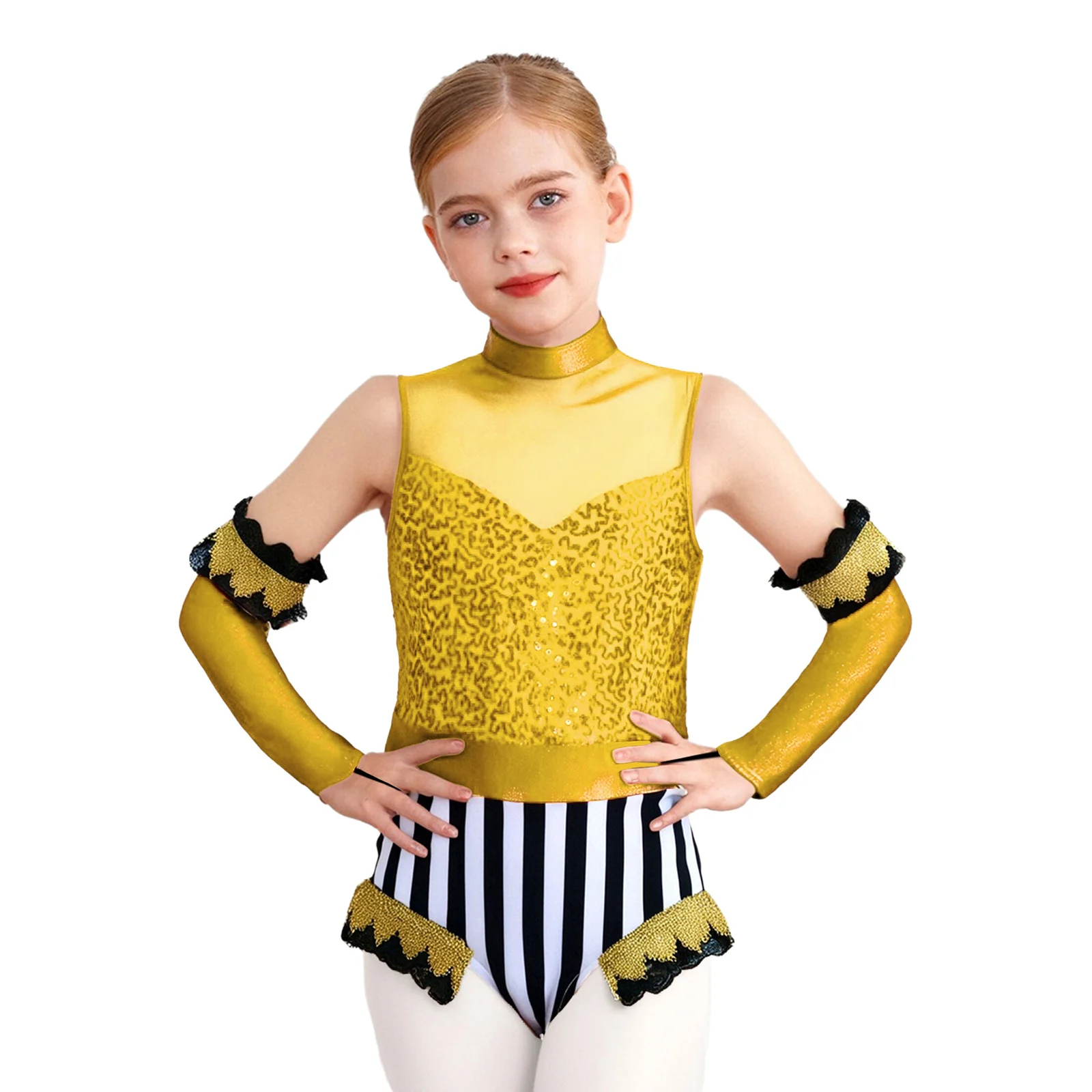 

Circus Drummer Major Team Halloween Party Cosplay Costume Sleeveless Jumpsuit with Sleeve Ringmaster Performance Wear