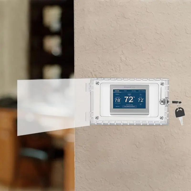 Universal Thermostat Lock Box With Key Clear Acrylic Thermostat Cover With Lock Thermostat Guard Thermostat lock box