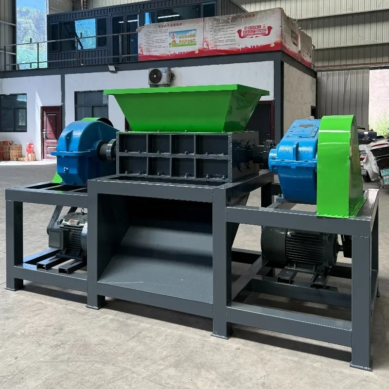 High Torque Large Dual-Axis Blue Plastic Chemical Drum Shredder
