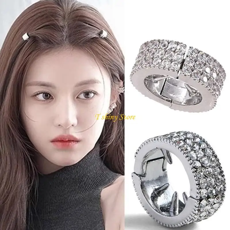 N58F Stylish Hair Cuffs Blingbling Charm Party Costume Christmas Bangs Hair Rings view 2