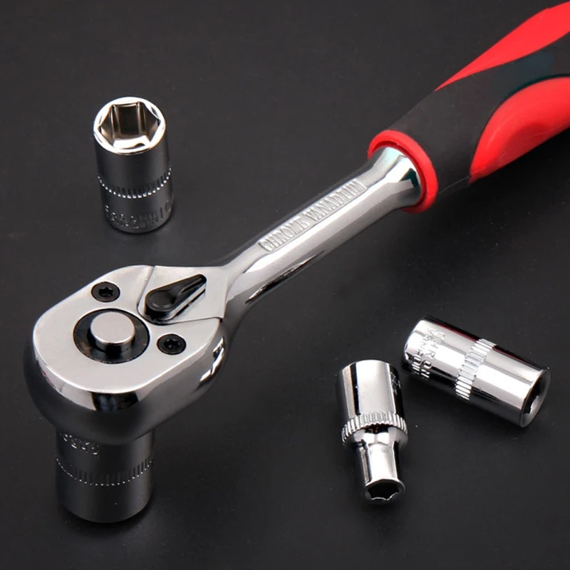 Jeu douilles 1/4 ”15 pièces, clés métriques en acier au Vanadium, cliquet à 72 dents, vente directe