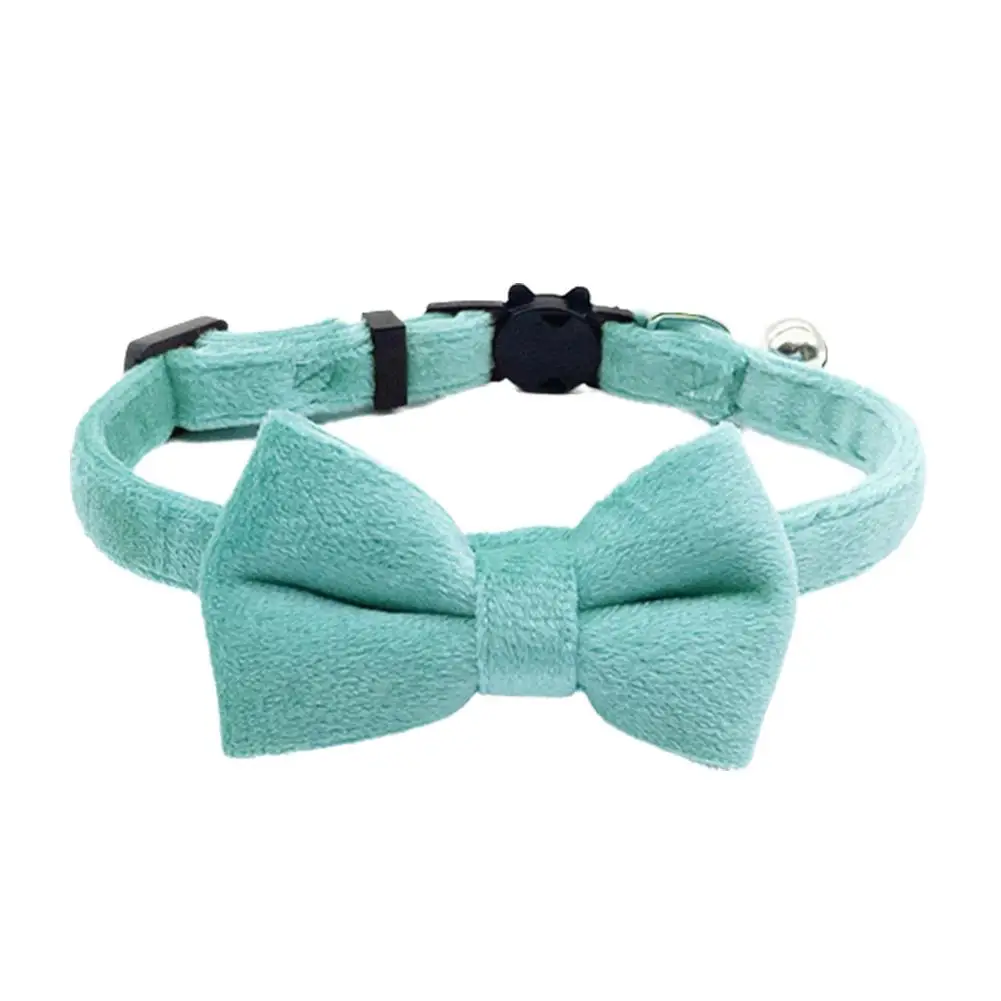 Pet Suede Bow Collar Wedding Tie Pet Accessories Pet Collar Velvet Adjustable Bow Collar Bell Collar For Small Medium Dogs E8s1