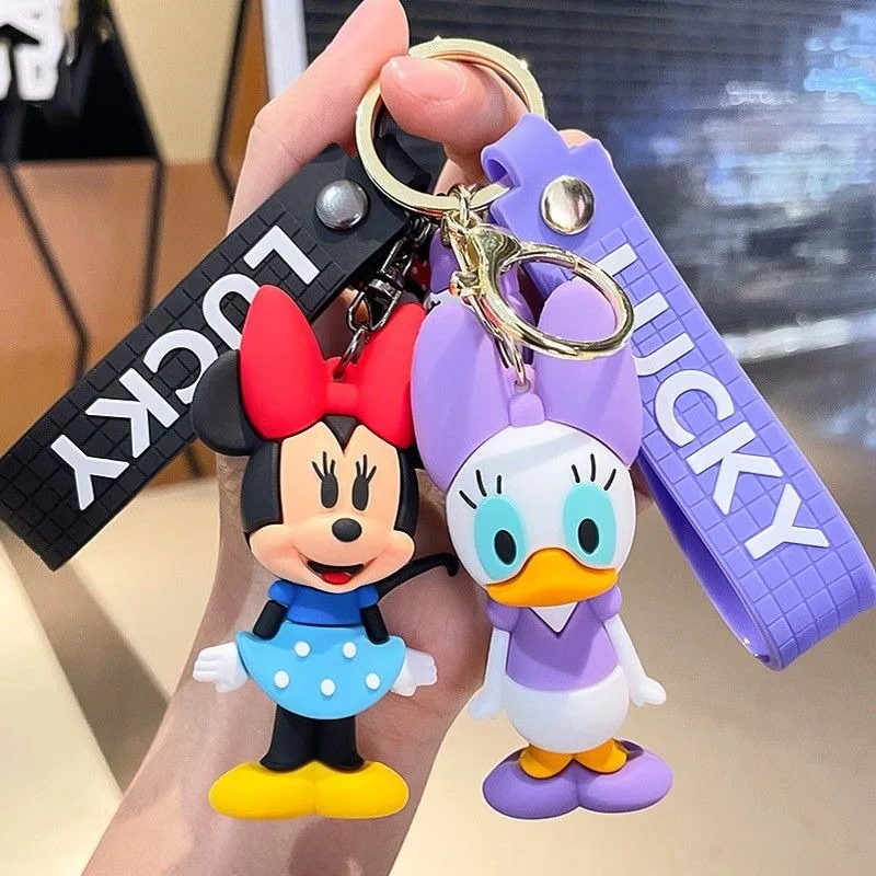 Disney Mickey Minnie personalized creative cartoon cute doll school bag car keychain chain pendant jewelry animation peripherals