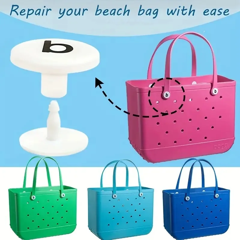 Botones de repuesto para bolsa de playa con remaches, cesta de goma EVA para piscina y playa, bolso con botón estándar de plástico, remache para bolsa de gelatina Extra grande