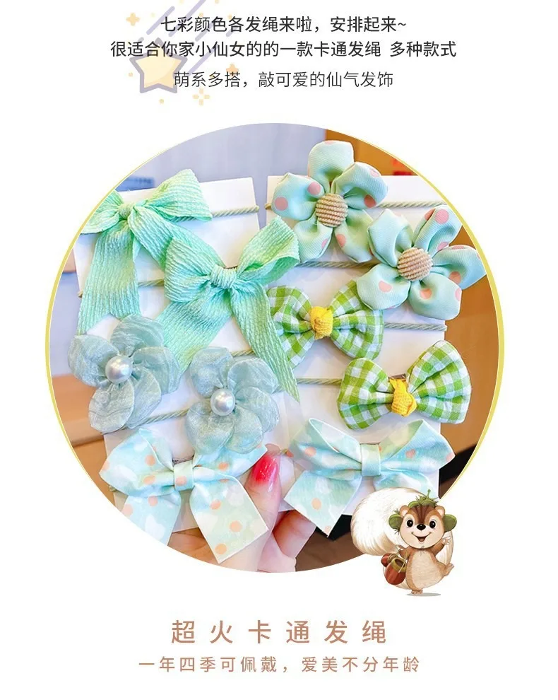 10 Stück Haarschmuck Mädchen Scrunchies Ästhetische Lacos De Cabelo Infantil Bands Kinder Bandeaux Elastiquec Stirnbänder Bänder Niedlich – Detail 5