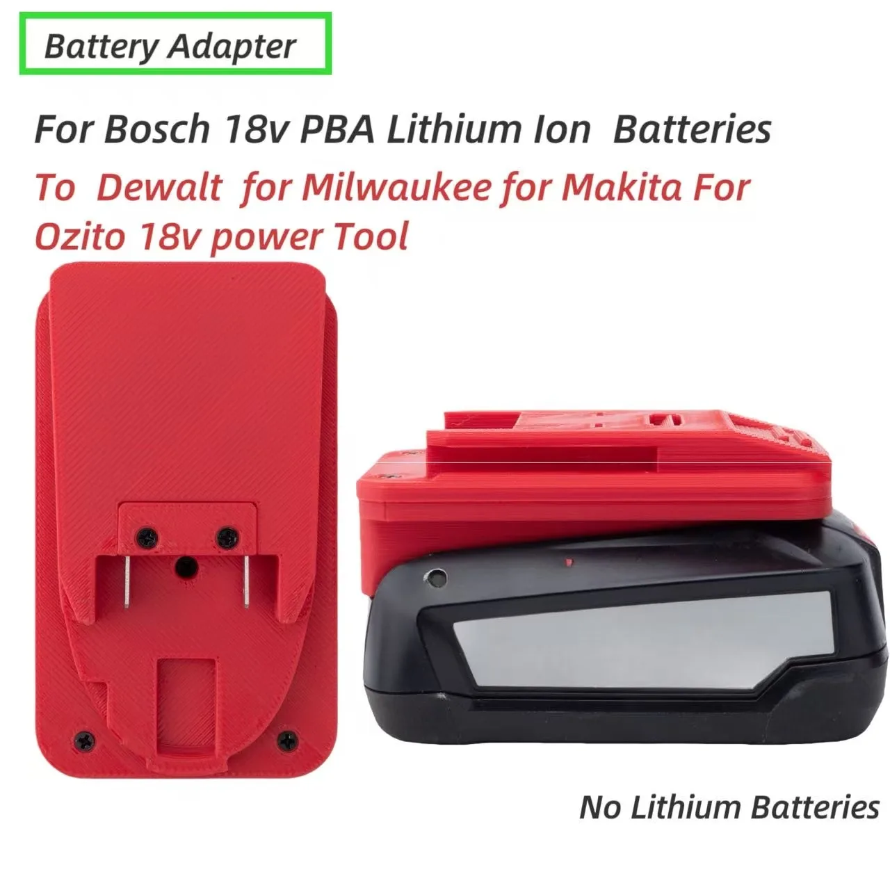 

Конвертер для адаптера аккумулятора Bosch 18V Green PBA для инструментов Dewalt / Milwaukee / Makita / Ozito