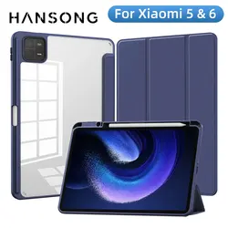 Case for Xiaomi Pad 6/5/7 11 inch,Transparent Hard Shell Back Folio Trifold Smart Cover Mi Pad 6 Pro 7 Pro, with Auto Wake/Sleep
