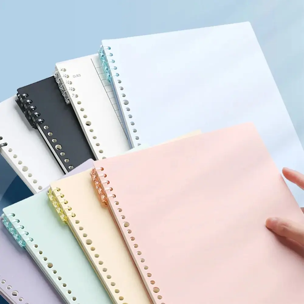4Pcs PP Loose-leaf Book Cover A4 A5 B5 Transparent DIY Loose Leaf Notebook Cute Stationery Binder Spiral Ring