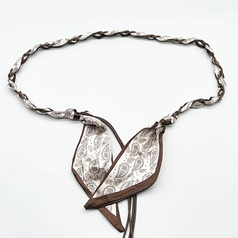 Damen-Taillenkette im Vintage-Stil, gewebter Gürtel ohne Schnalle. Modische Alltagsdekoration, ideal zum Kombinieren mit Jeans und Röcken – Detail 5