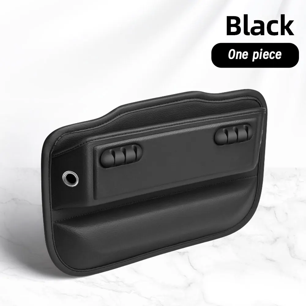 Car Seat Gap Storage Box Seat Gap Filler Leather Storage Organizer Cable Management Automotive Accessories Red Black Brow