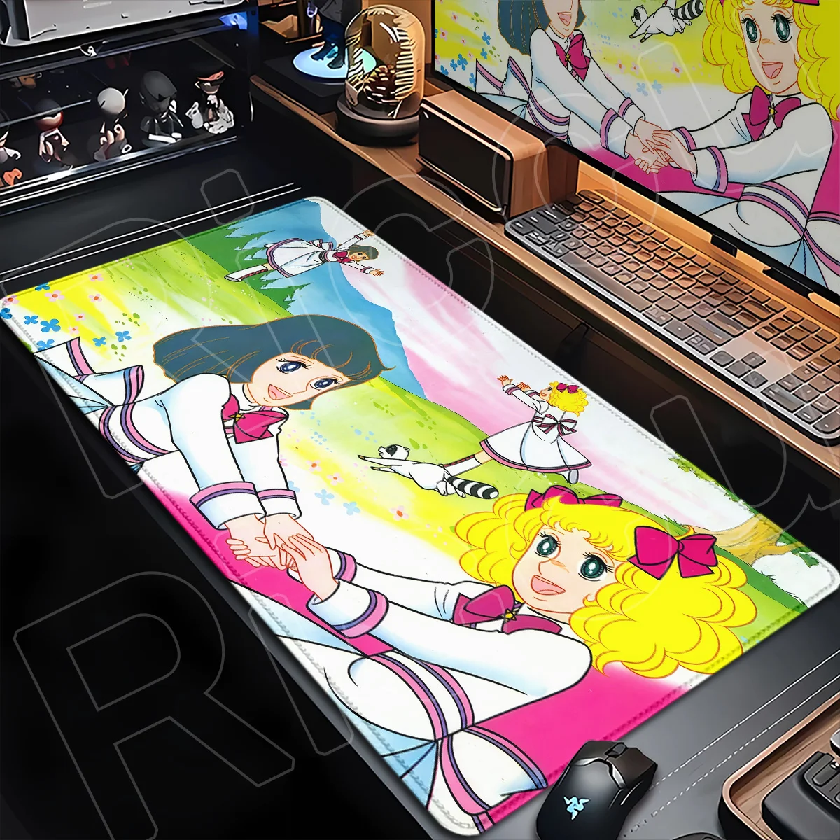 Large E-sport Gamer Desktop Decoracion Mat C-Candy Candy Anime Cartoon Mousepad Non-slip Laptop Office Keyboard Carpet 900x400mm