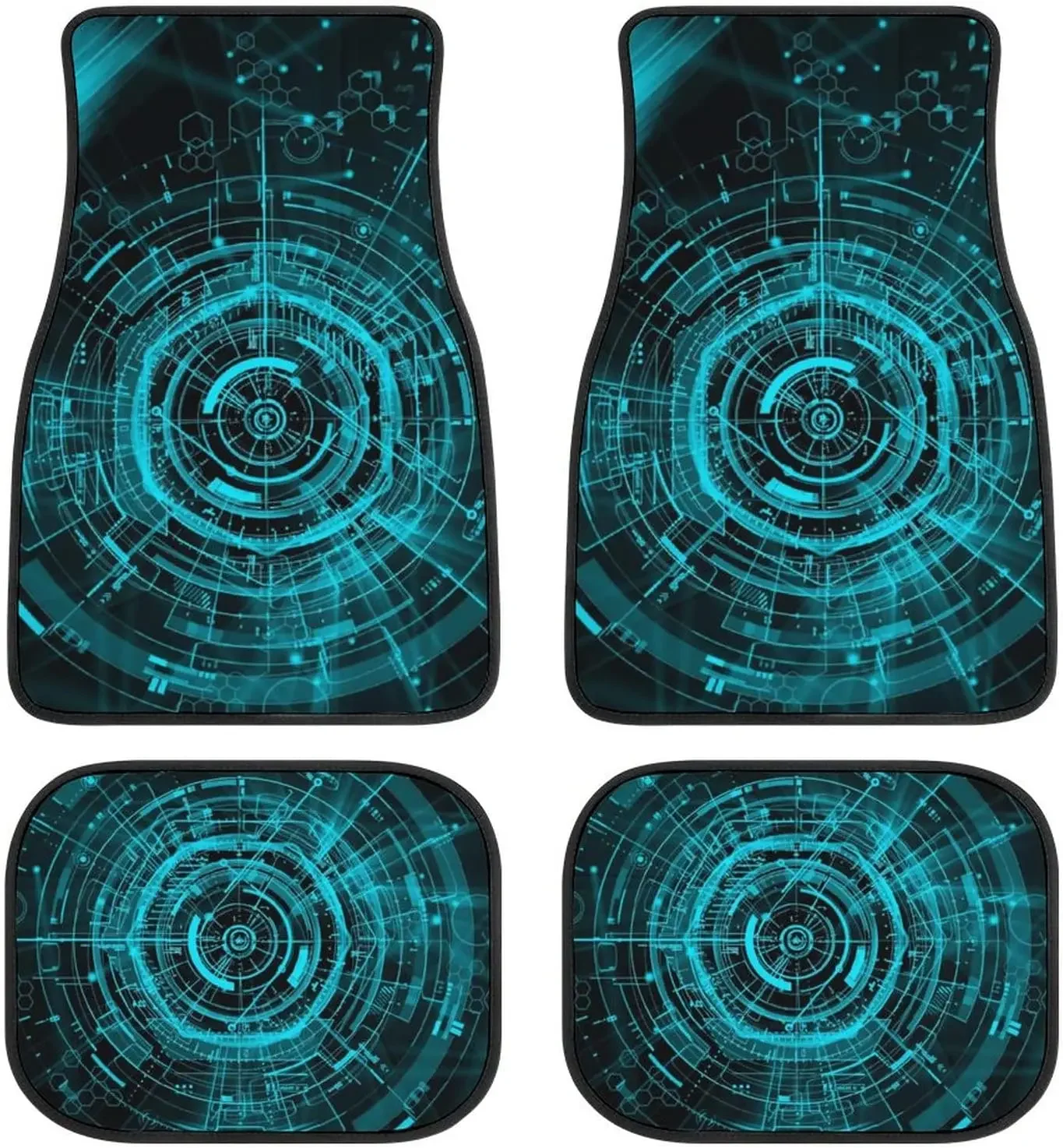 Car Floor Mat Universal Personalized Cyber Technology Design Car Mats All Weather Waterproof Driver Heel Pad Fit for SUV Vans Tr