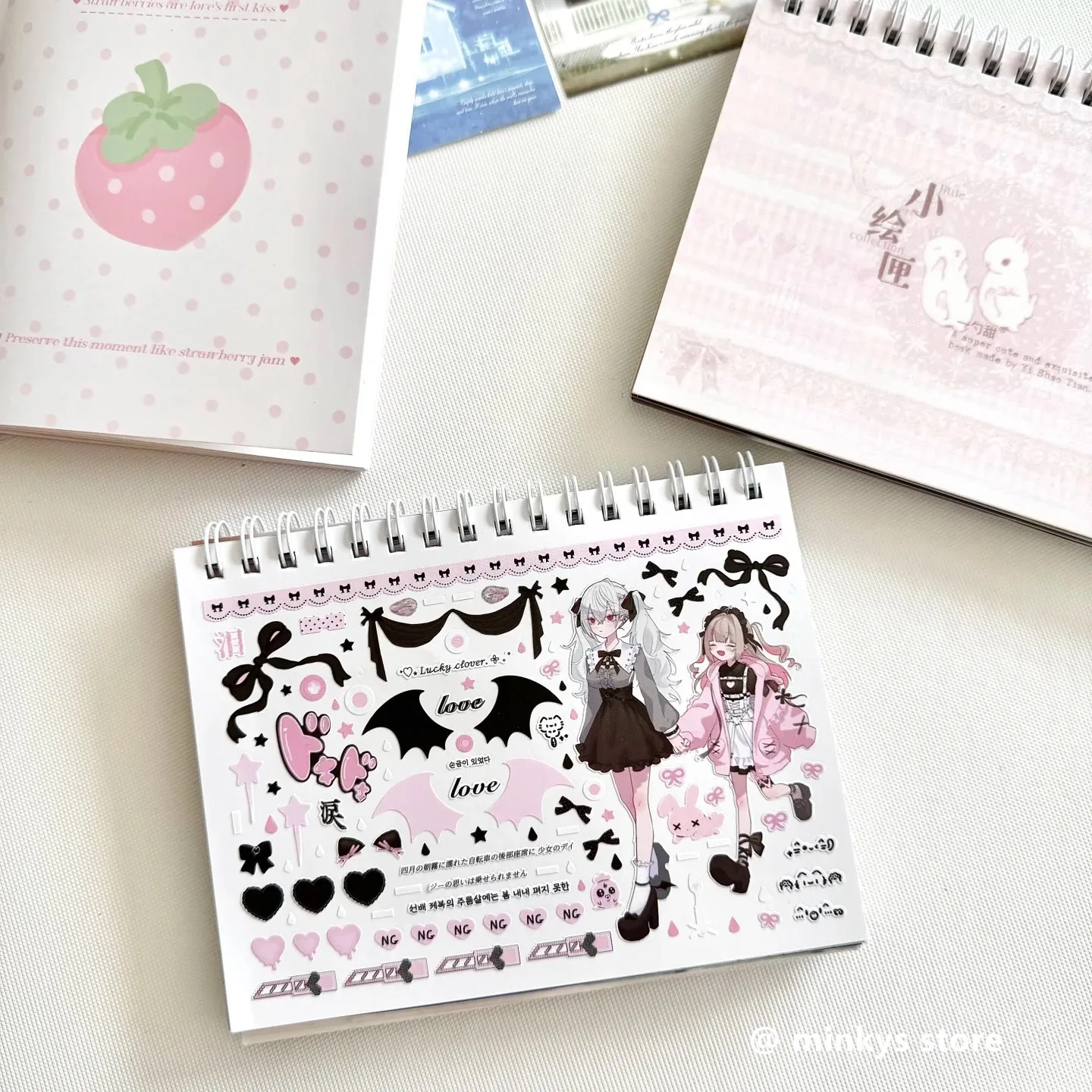 MINKYS New 1 Piece Cute Sticker Book Kawaii Scrapbooking Stickers Journal Decorative Sticker Stationery