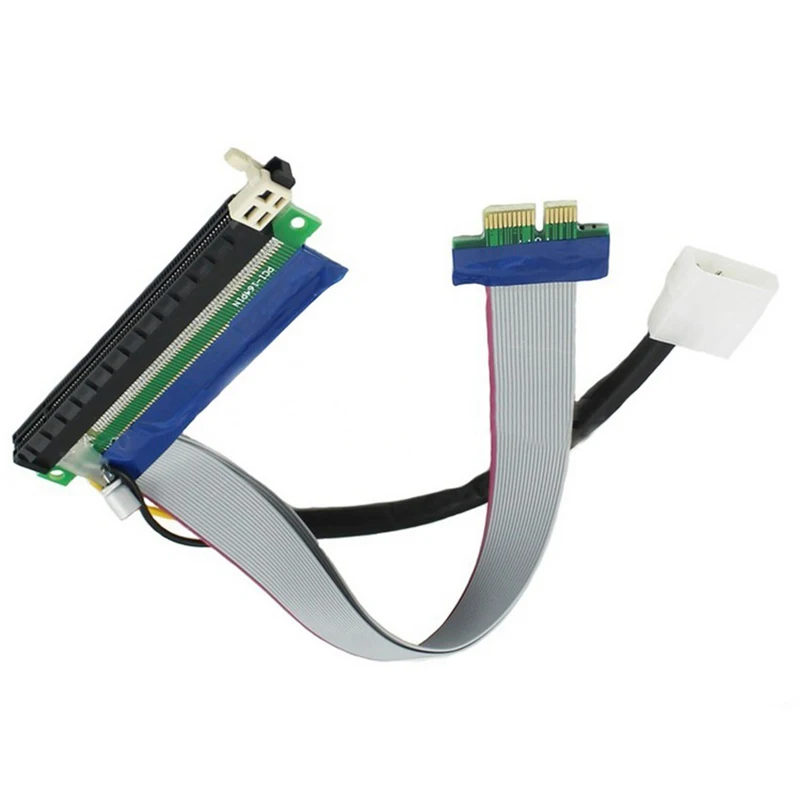 

PCI-E 1X to 16X Extend Cable Graphics Card Big 4 PIN External Power Cord PCI Express Flex Relocate Cord Riser Card Ribbon