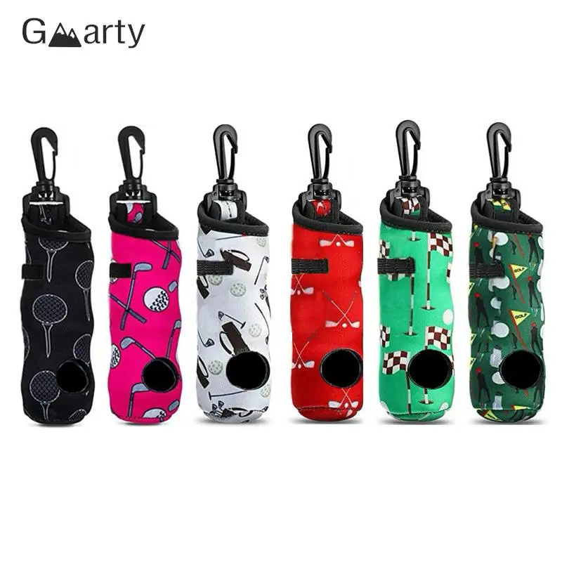 Portable Golf Ball Bag Large Capacity Golf Ball Storage Pouch Golf Waist Holder Bag Mini Golf Ball Container Can Hold 3 Balls