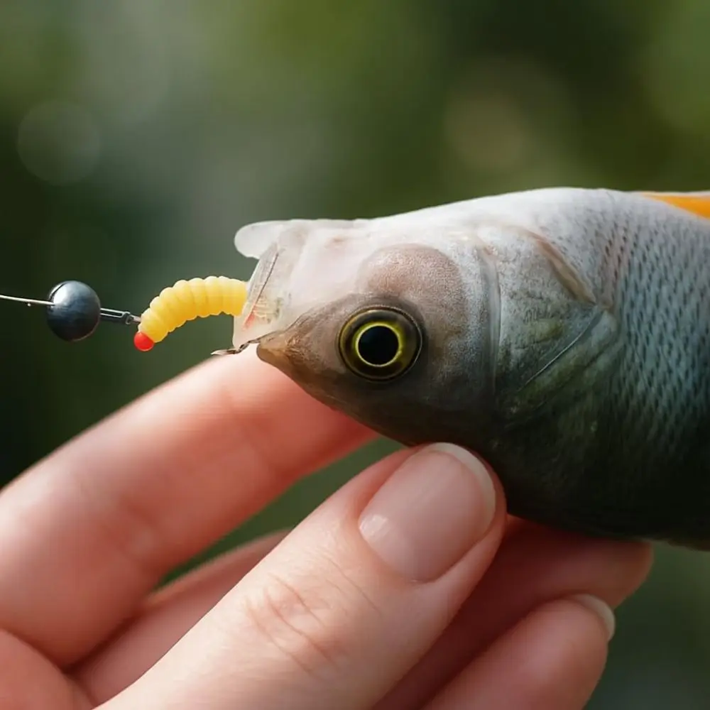 

100Pcs Realistic Design Waxworms Fishing Lures Mini Bionic Soft Silicone Fake Maggots Lures Soft Larva Swimbait Artificial Worms