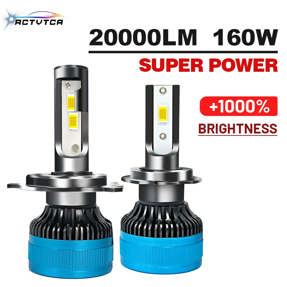 

ACTVTCA Car LED Headlights 160W 20000LM H7 LED H4 H1 H8 H11 HB3 HB4 9005 9006 9012 Headlamp 6000K Auto LED Lamp Turbo Fog Lights