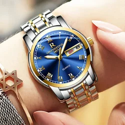 Orologio al quarzo moda per donna argento oro acciaio inossidabile orologi Casual da donna orologi da donna di lusso femminile Relogio Feminino