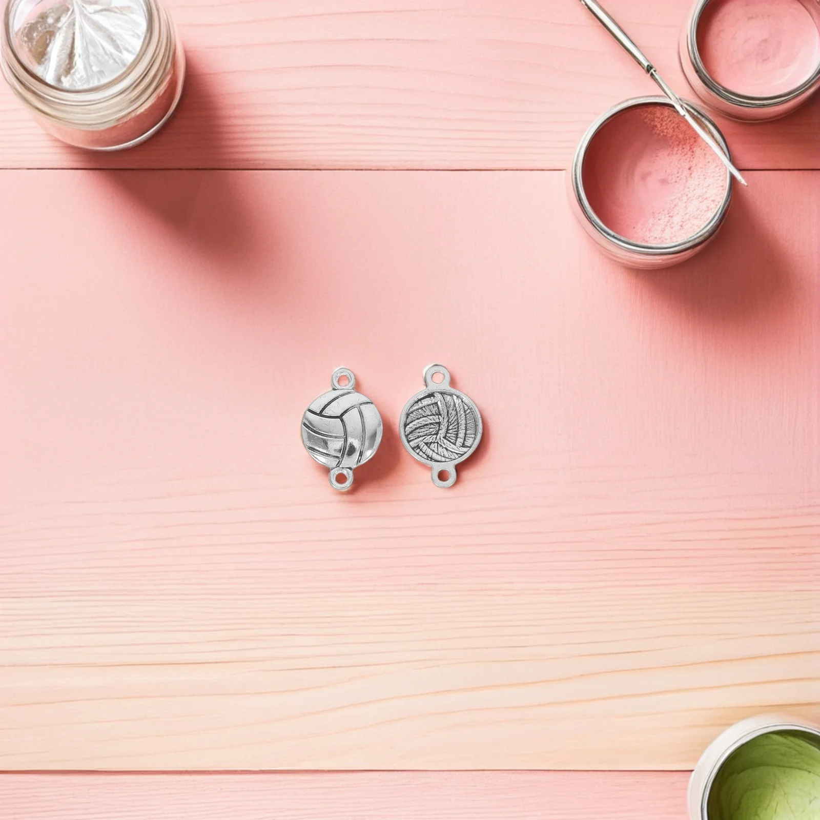 

60 шт. винтажных подвесок-коннекторов в виде волейбольного мяча из сплава, спортивная тематика, для изготовления украшений своими руками, браслетов, ожерелий