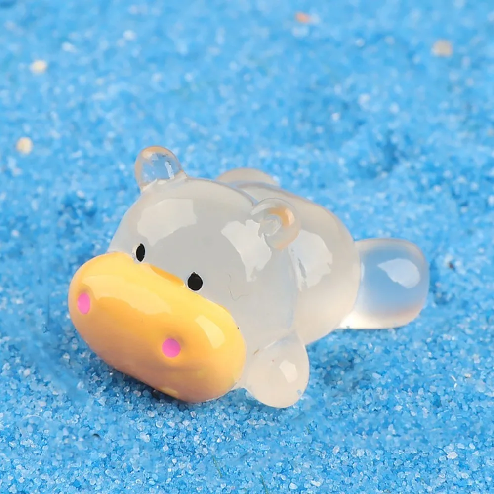 Angry Baby Hippo Mini Hippo Luminous Ornament The Bouncy Pig Light in The Dark Hippo Doll Miniature Bag DIY Crafts Cute