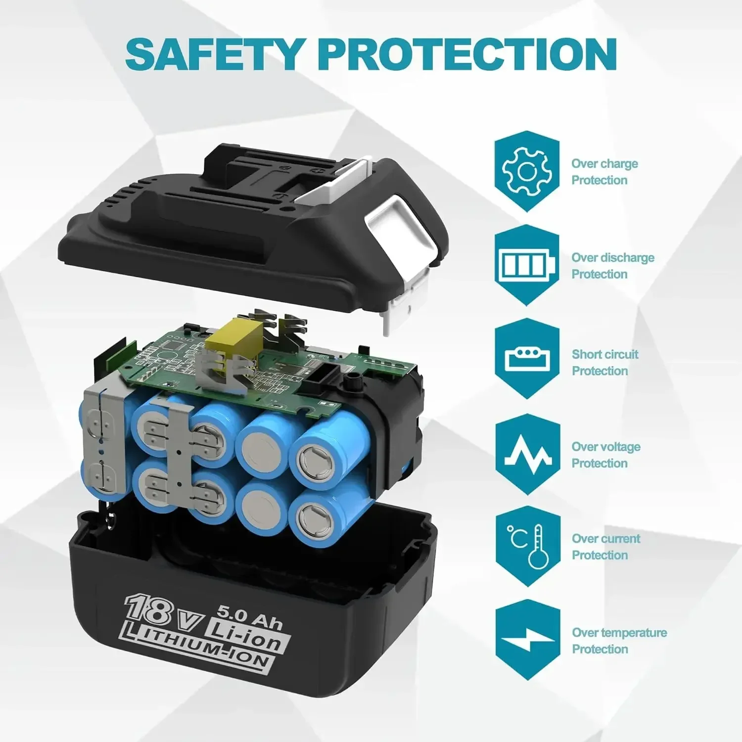 

Latest Upgraded BL1860 Rechargeable Battery 18 V 6000mAh Lithium for Makita 18V Battery BL1840 BL1850 BL1830 BL1860B LXT 400
