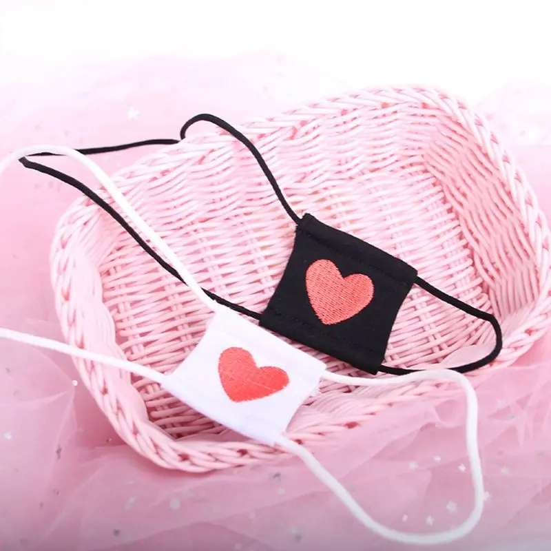 

Women Girls Japanese Anime Cosplay Costume School Girl Eyeshade Red Heart Embroidered Single Eye Mask Elastic Blindfold
