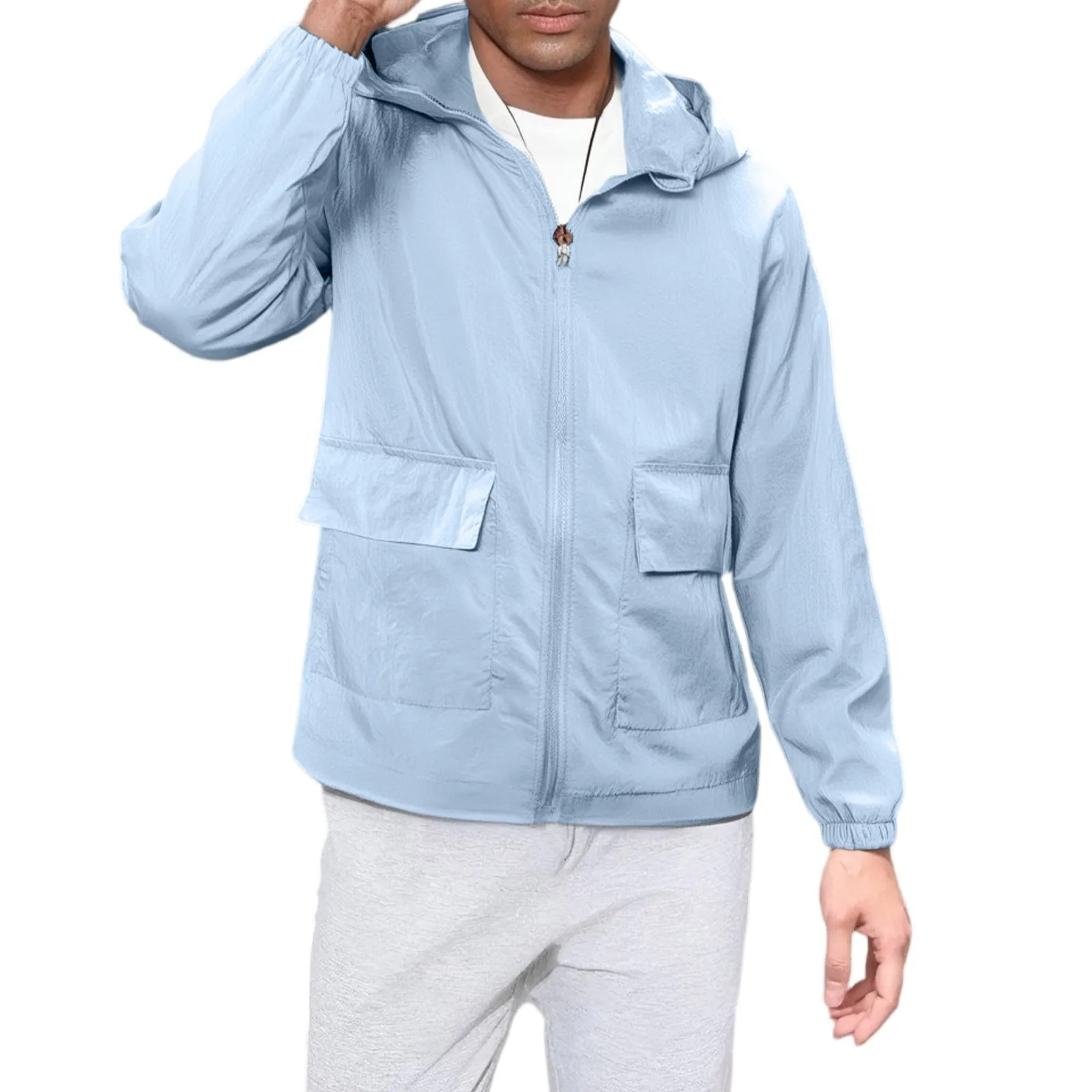 للجنسين سترة خفيفة الوزن قابلة للتنفس في الهواء الطلق معطف مقاوم للماء الشمس الأشعة فوق البنفسجية سريعة الجافة Protectionacket مقنعين سترات ناعمة 2025