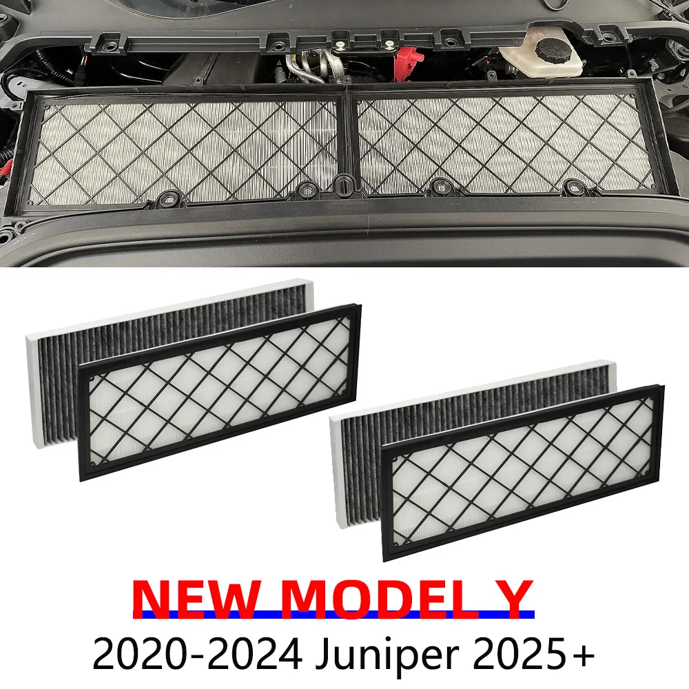 

Для Tesla Model Y Juniper 2025 2024 4 шт. салонный воздушный фильтр HEPA, замена воздухозаборного фильтра с аксессуарами из активированного угля