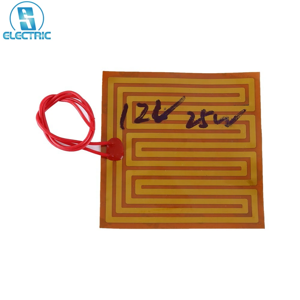 Placa adesiva 100mm do calefator da poliimida da placa 12v 25w filme redondo dos elementos de aquecimento do pi da almofada adesiva do calefator do filme