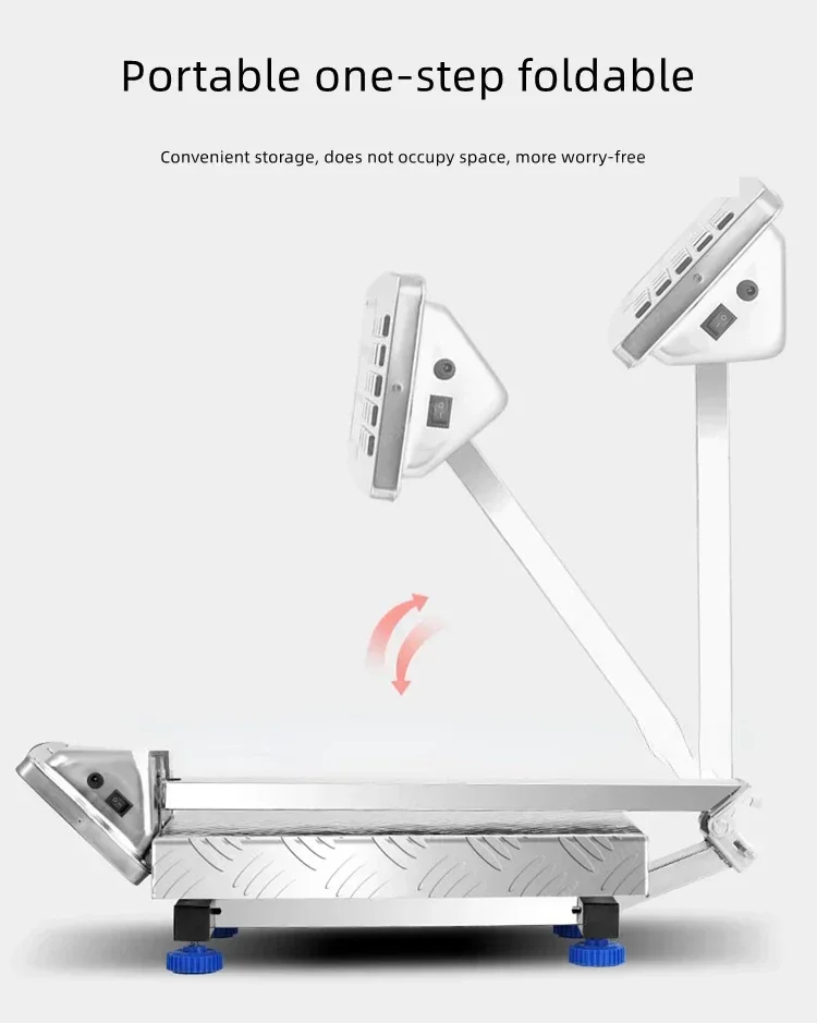 Electronic Scale 100kg, Folding Scale, Stainless Steel Material, Waterproof, Commercial Desktop Stainless Steel 150kg