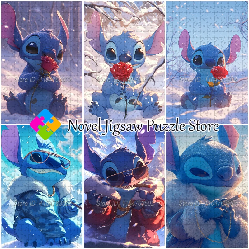 

Пазл Lilo Stitch Rose Snow 108/200/300/500/1000 шт., пазлы с героями мультфильмов Диснея для взрослых, декомпрессионные игрушки