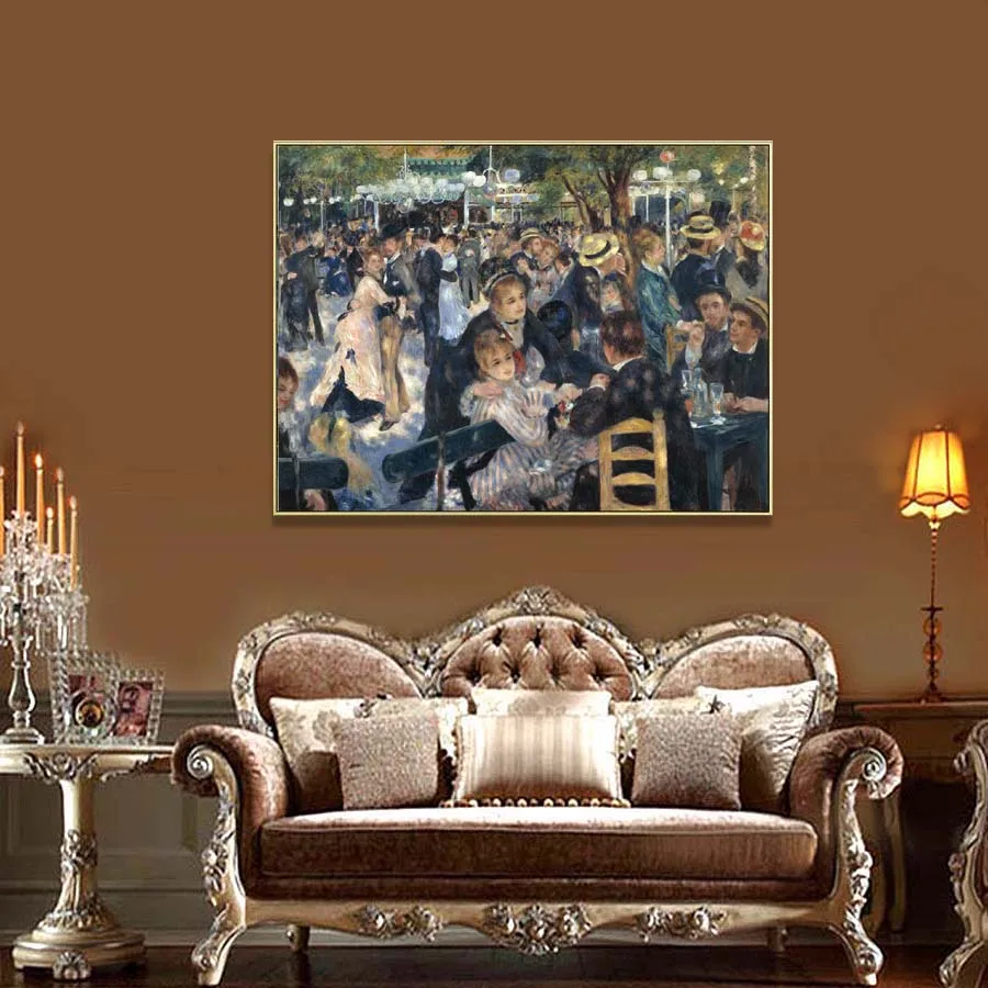 Dance at Moulin de la Galette by Pierre-Auguste Renoir hand painted  famous Artist's Masterpiece reproduction home decor picture