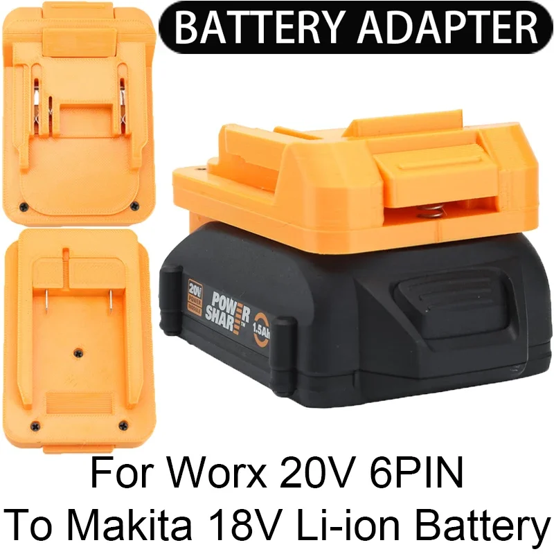 

Adapter/Converter for Makita 18V Li-ion tools to Worx 20V 6PIN Li-ion Battery Adapter Power Tool Accessories