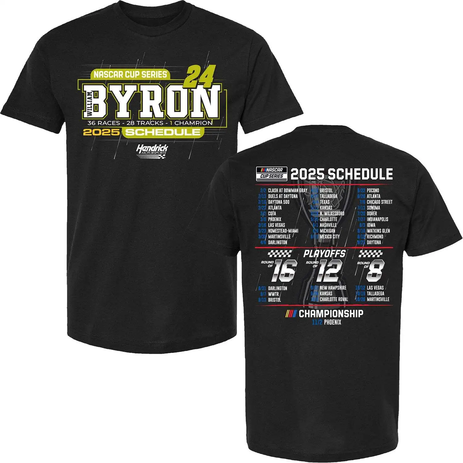 

William Byron 2025 Logo High quality 100% cotton T-shirt S-3XL