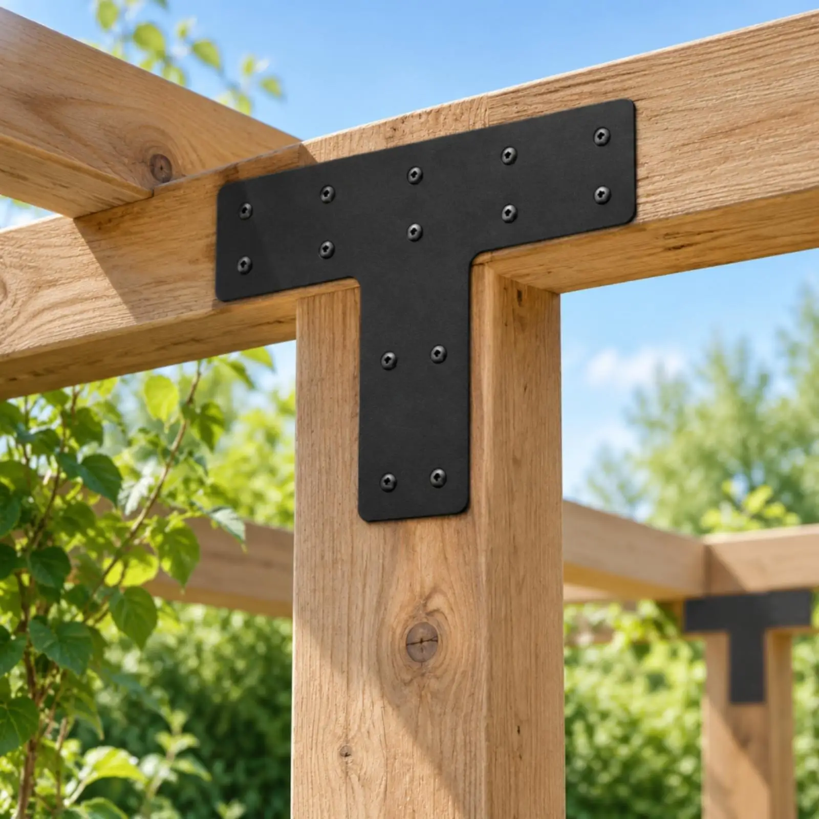 Durable Right Angle Steel Bracket for Pavilion Frame Wood Connector Heavy Duty Carpenter Hardware