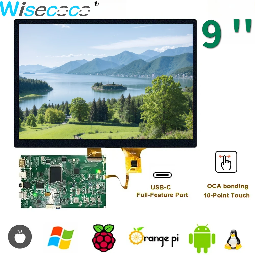 

Wisecoco 8,9-дюймовый 2560x1600 сенсорный экран 2K ЖК-дисплей для Linux Raspberry Pi Orange Pi Game Box TV Box ЖК-монитор Плата драйвера типа C